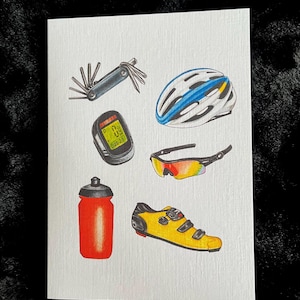 Équipement de vélo, carte pour cycliste, motard - 7 x 5 pouces