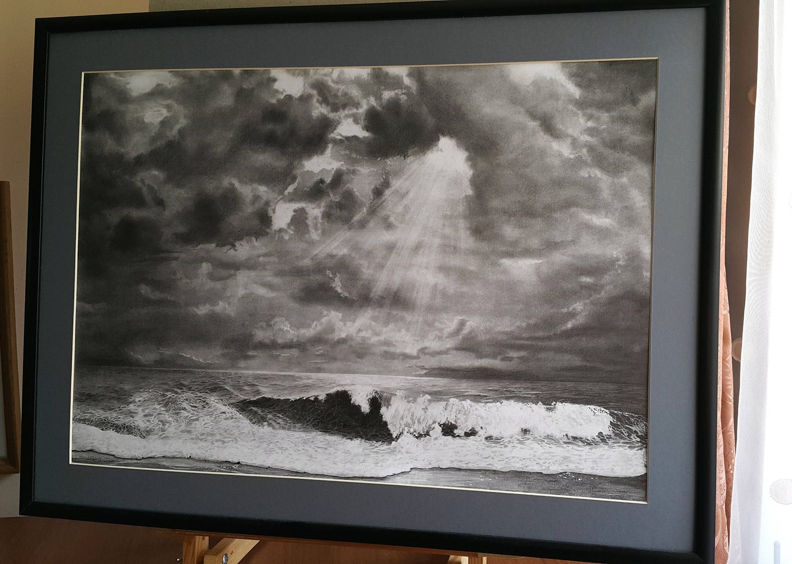 Original Große Bleistiftzeichnung vom Meer Wellen Strand - Etsy.de