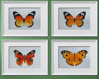 Butterfly Watercolor Painting Set, Nursery Art Print (Digital Download)