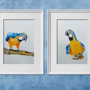 PARROT PAINTING - parrot artwork, macaw art, watercolor bird decor, parrot art, parrot decor, parrot wall art, bird gift, parrot lover gift