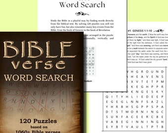 Bible Verse Word Search Puzzle Book with 120 Bible Passages for Adults