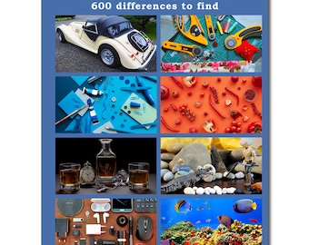 Spot the Difference Puzzle Book: 60 Photo Puzzles with Solutions (Digital Download)