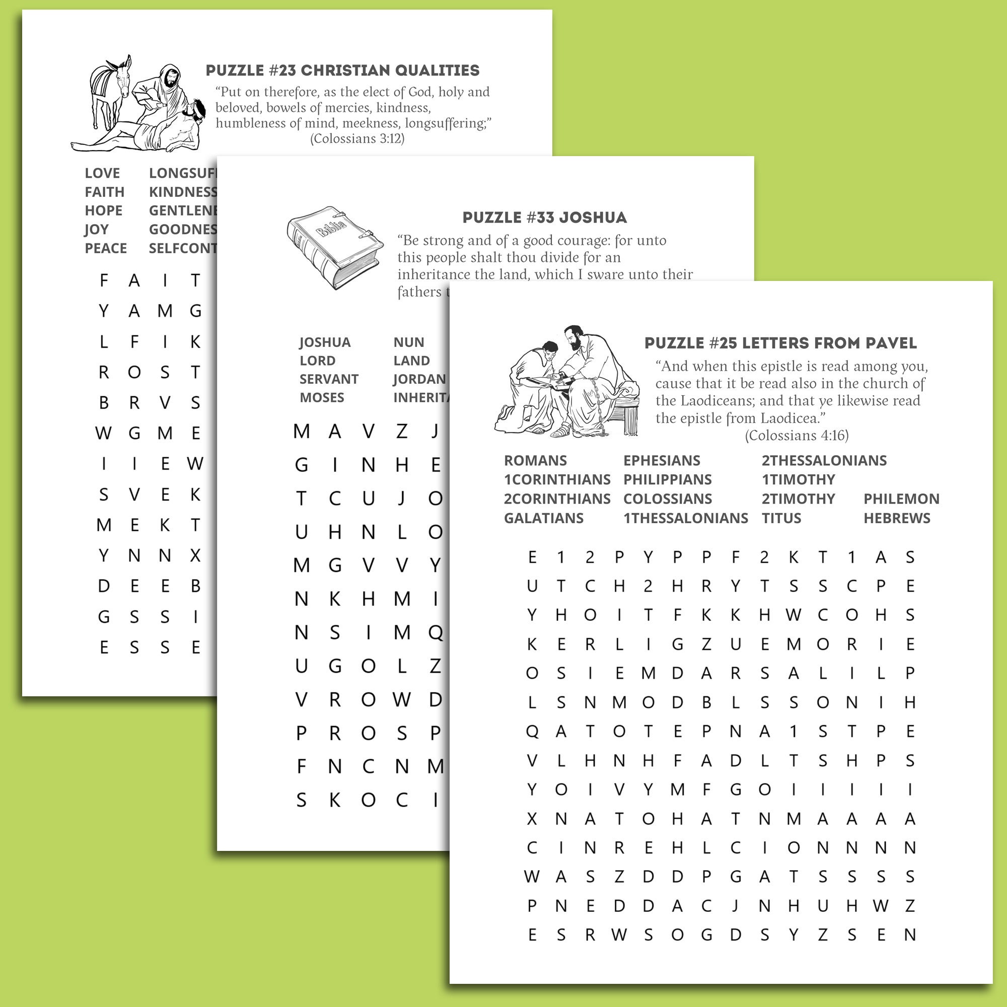 Large Print Bible Word Search 100 Puzzles Based on Various Biblical ...