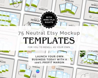 Template Mockups for Etsy listings Canva editable PLR done for you Digital Download for business starter kit seller tools for passive income