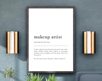 Make Up Artist Definition Wall Art Print Funny MUA Gift Minimalist Print Studio Decor Printable Wall Art makeup gift