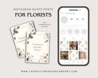 Florist Instagram Quote Template Posts for Social Media content creation for florists business templates to boost engagement and save time