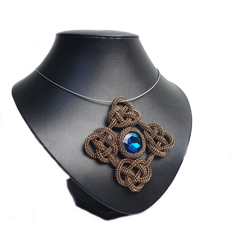 Beading Tutorial Necklace Double Knot Pendant english PDF File Etsy