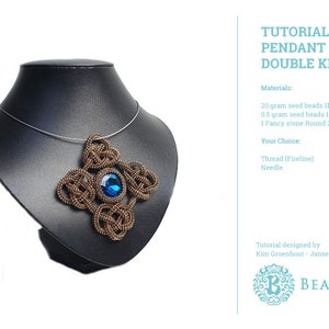 Beading Tutorial Necklace Double Knot Pendant (English PDF file)