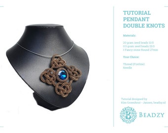 Beading Tutorial Necklace Double Knot Pendant (English PDF file)