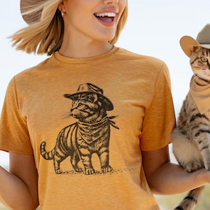 Meowdy Cowboy Cat T-Shirt: Funny Western Graphic Tee