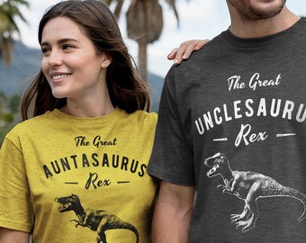 Aunt and Uncle Shirts. Auntasaurus Unclesaurus. Matching Aunt Uncle. Gift For Aunt
