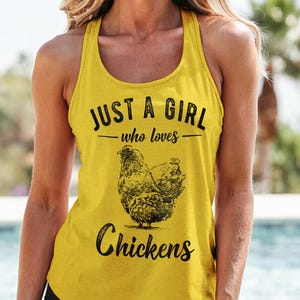 Chicken Tank Top. Chicken Gym Workout. Just A Girl Who Loves Chickens. Yoga Top. Workout Tank. Chicken Gifts. Chicken Lovers