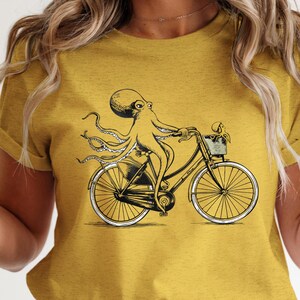 Camiseta de pulpo. Camiseta de ciclismo. Camiseta gráfica para hombre y mujer. Regalo para ciclistas. Camiseta de ciclismo. Camiseta divertida de animales.