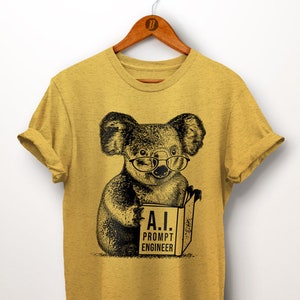 AI Prompt Engineer Shirt. Funny AI Shirt. Koala Shirt. Machine Learning Shirt. Artificial Intelligence Gift