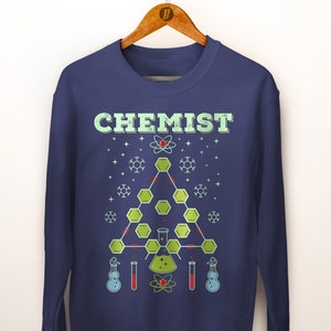 Funny Christmas Sweaters. Chemist Tree Sweater. Ugly Sweater. Christmas Sweatshirt. Chemist Sweatshirt. Chemistry Gift. Chemistry Geekery