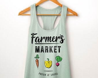 Farmers Market Tank Top. Vegetables Gift. Gym Clothing. Cottage Core Clothing. Workout Tank. Gardening Gift