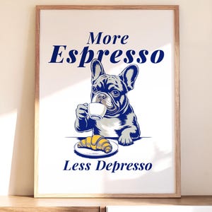 French Bulldog Coffee Poster: Retro Kitchen Art Print
