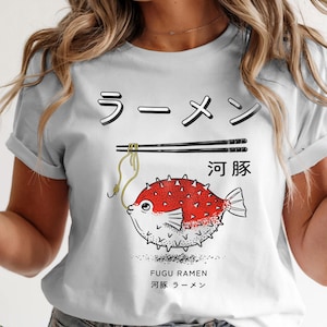 Japanese Ramen Fugu Fish Graphic T-Shirt: Japanese Streetwear