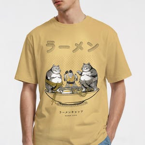 Japanese Shirt. Ramen Cat Shirt. Cat Lover Gift. Anime Shirt. Japanese Street Wear. Japanese Gifts. Graphic Shirt