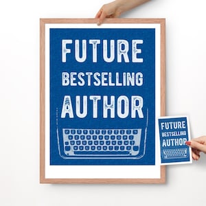 Biglietti d'auguri. Regali per scrittori. Decorazioni da parete. Regali letterari. Citazioni su poster. Futuro autore di bestseller. Arte murale divertente.