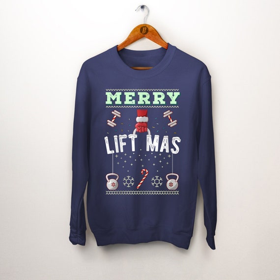 Merry Liftmas Sweater. Ugly Christmas 