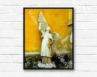 Angel, Archangel, European Statue, Photo, Wall Art, Czech Statue, instant download, digital print, digital art, 8x10
