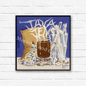 Zen, Crystals, Coffee, Photo, Meditation, Wall Art, Java Jems, instant download, digital print, digital art, office art, 8x8