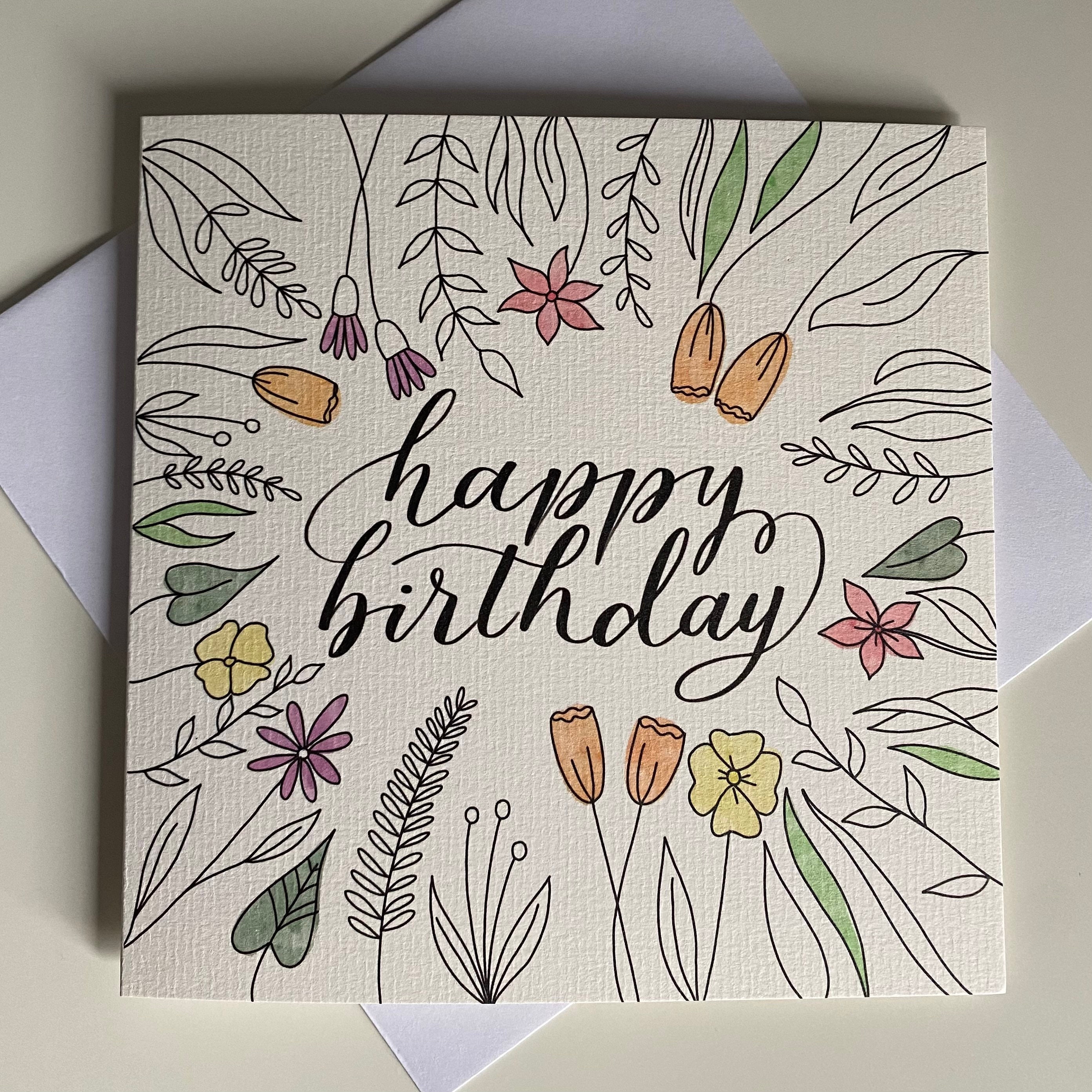 Happy Birthday Floral Card Happy Birthday Floral Card