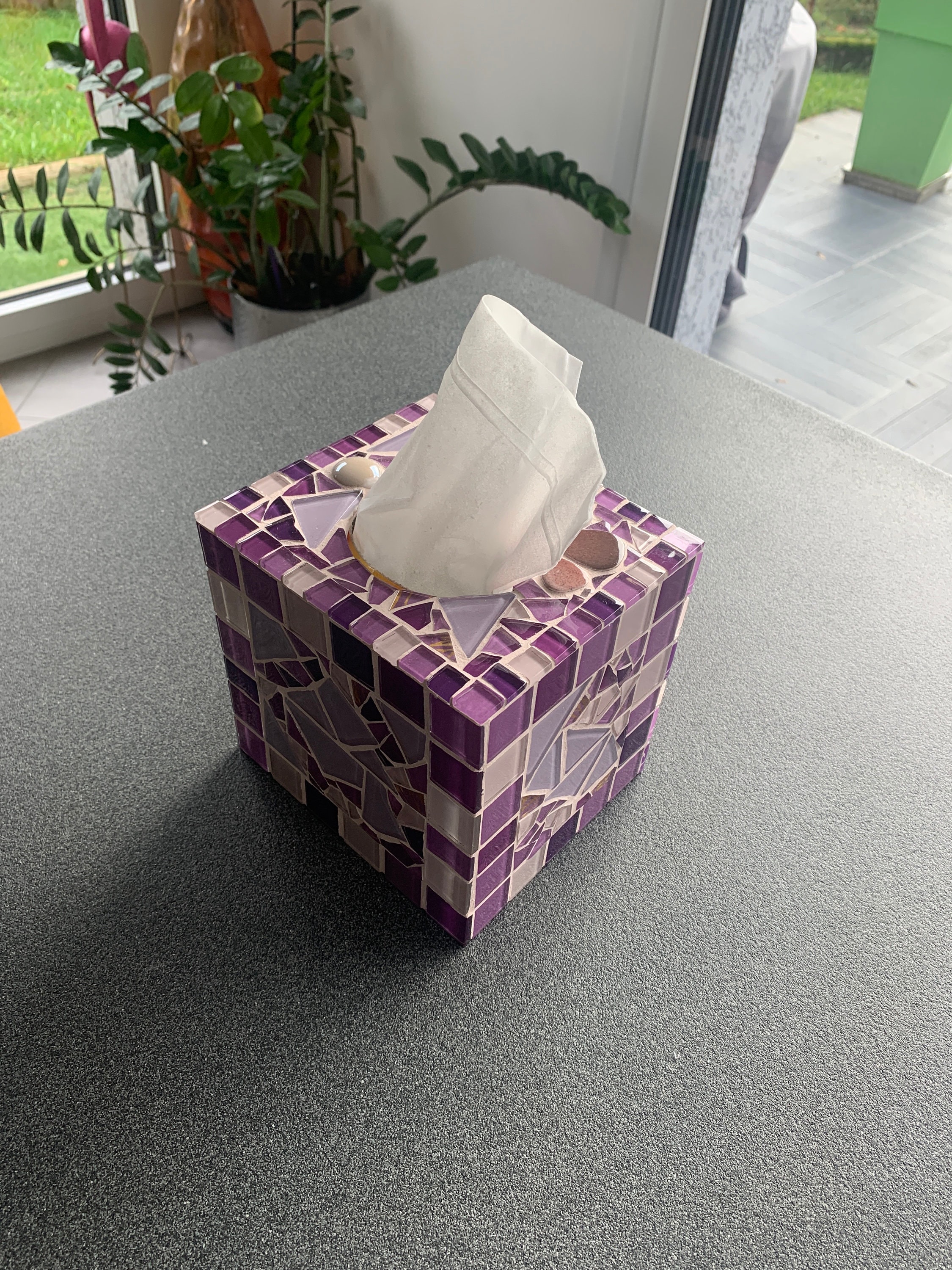 Boîte à Mouchoirs Rectangulaire En Cuir Étoile Violette - Étanché, Décorative Pour Maison, Voiture Et Bureau