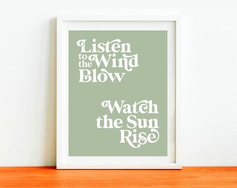 Fleetwood Mac Poster Listen to the Wind Blow Print Physical Print Music Lyric Giclee