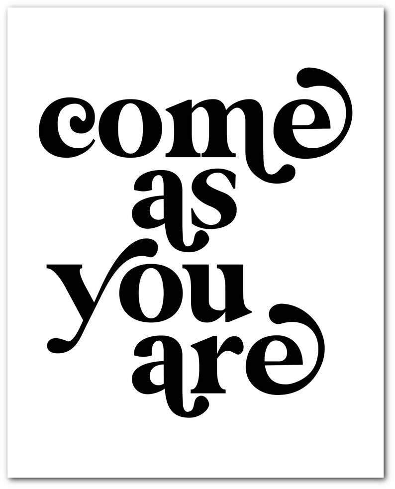 Come As You Are Printable Letras Fan Art Print Boho Wall Etsy México