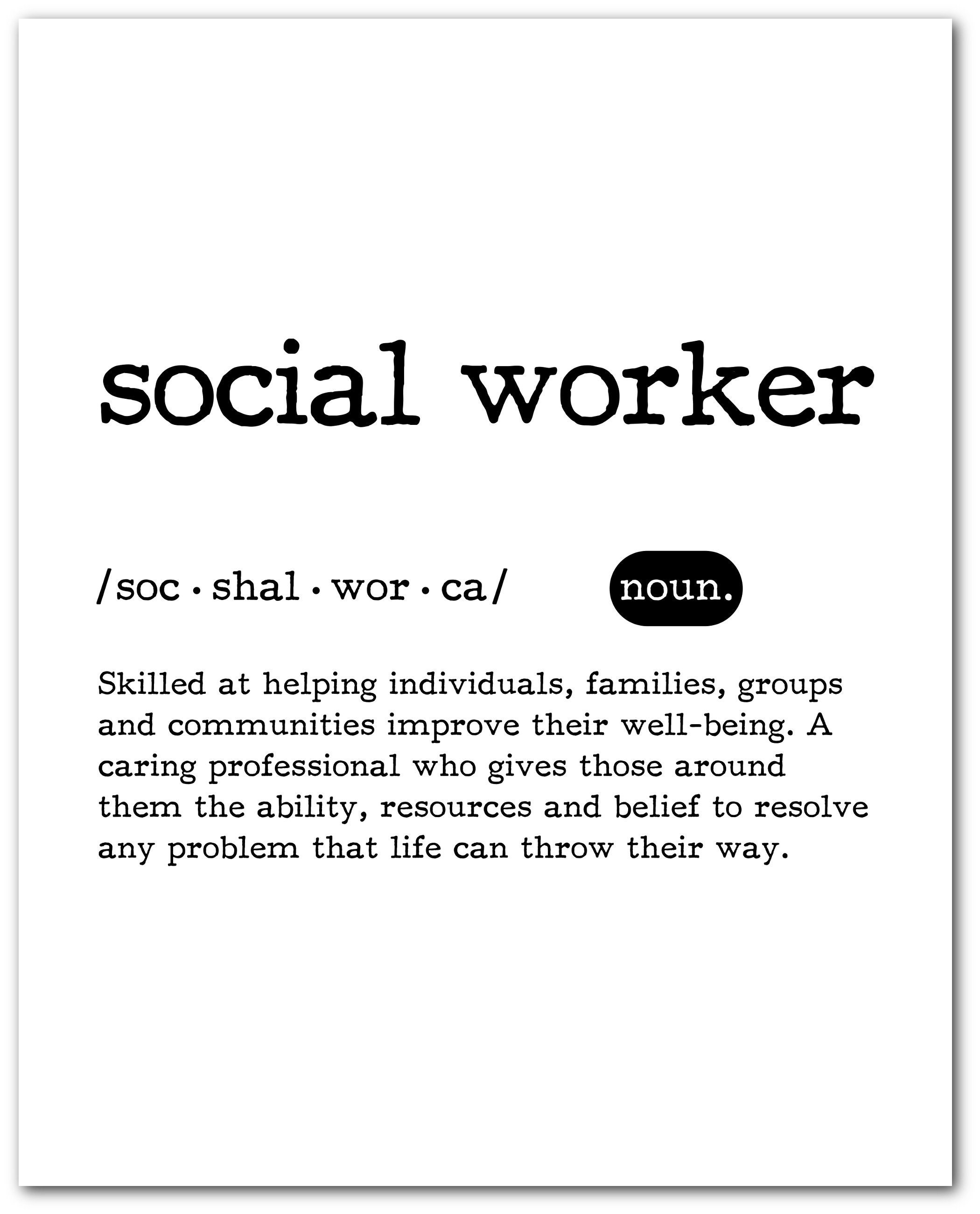Social Worker Print NHS Gift Social Work Definition Social Etsy UK