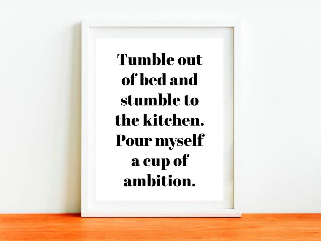 Tumble Out of Bed Printable Song Lyrics Music Quote Etsy