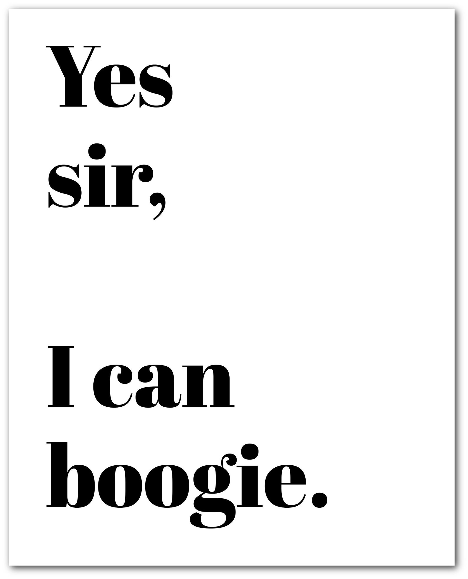 Yes Sir I Can Boogie Printable Song Lyric Print Printable Etsy
