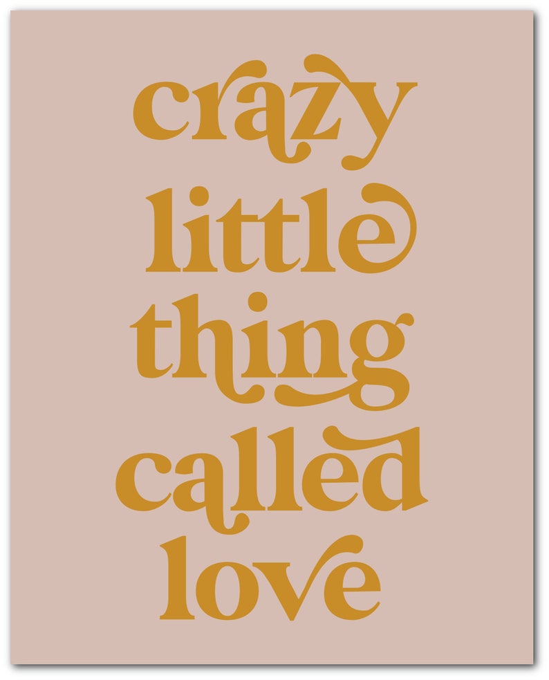 Crazy Little Thing Called Love Printable Queen Lyrics Etsy
