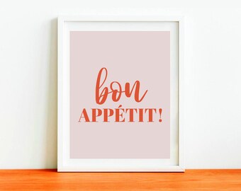 Bon Appetit Print Bon Appetit Sign Paris French Quote Print - Etsy