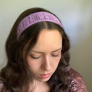 filet crochet flower headband pattern, summer crochet accessories, flower pattern, pdf file download, for beginners in english
