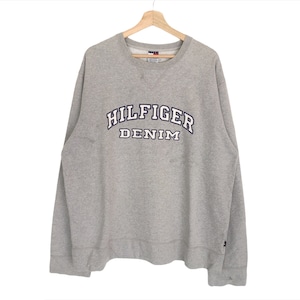 Tommy Hilfiger Jeans Big Logo Sweater Spellout Embroidery Pullover Jumper Sweatshirt