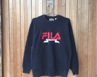 Fila große Logo Spellout Stickerei Pullover Pullover Sweatshirt