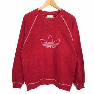 Adidas Trefoil Big Logo Spellout Embroidery Pullover Jumper Sweatshirt Vintage 90s Sportwear