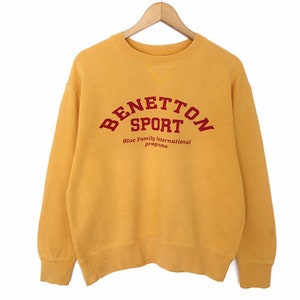 Benetton Sport Spellout Pullover Jumper Sweatshirt Nice Colour