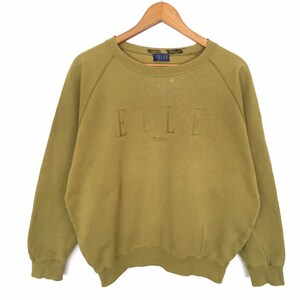 Elle Paris Spellout Embroidery Pullover Jumper Sweatshirt Vintage
