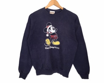 Mickey Mouse Disney Cartoon Spellout Pullover Jumper Sweatshirt Vintage