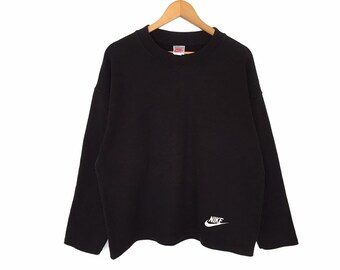Sudadera Nike con bordado de logotipo pequeño Spellout de manga larga, estilo vintage de los años 90