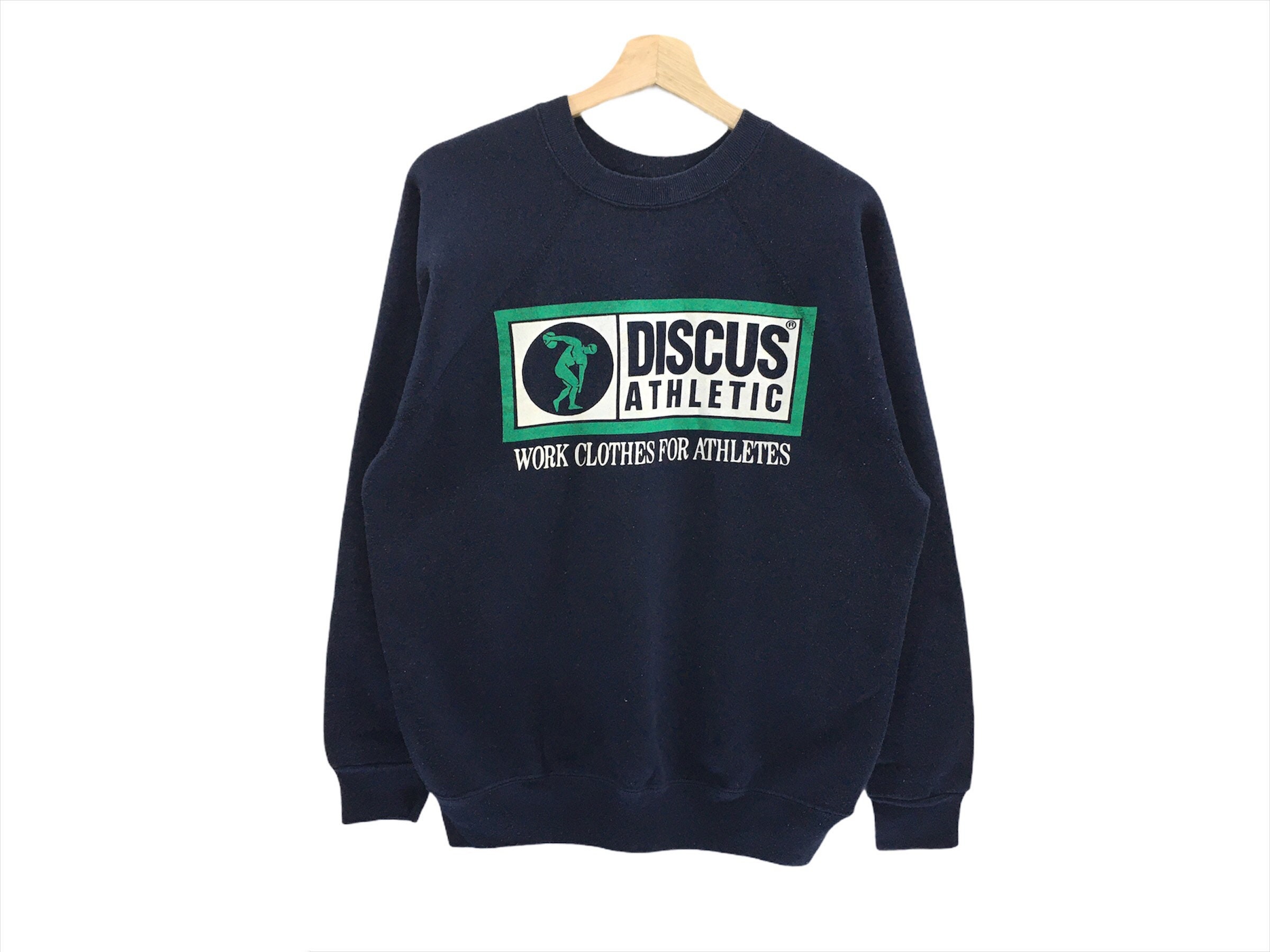 discus athletic vintage 80's USA【Lsize】 Vintage Discus Athletic Big Logo Sweater Spellout Pullover