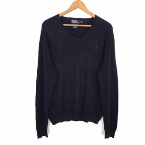 Polo by Ralph Lauren Small Pony Embroidery Pullover Jumper Sweatshirt V Neck