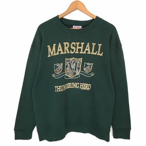 Marshall Thundering Herd Spellout Pullover Jumper Sudadera Vintage 90s