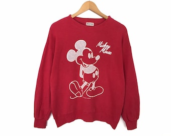 Mickey Mouse Disney Cartoon Spellout Pullover Jumper Sweatshirt