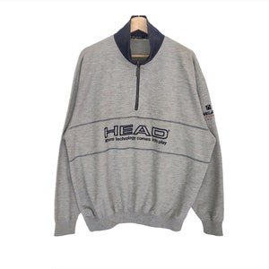 Head Big Logo Half Zipper Sweater Embroidery Pullover Jumper Sweatshirt