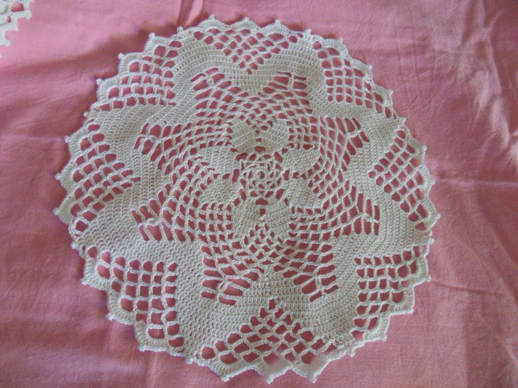 Napperon Dentelle Au Crochet Blanc